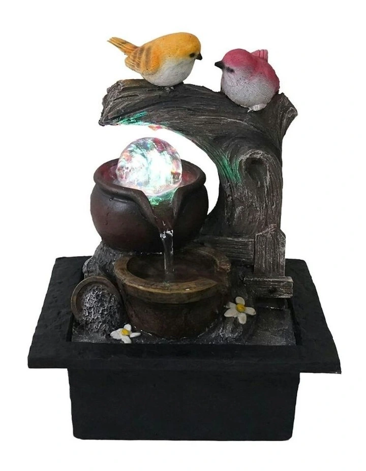 Garden Birds Fountain 23x20x28cm in Multi image 2