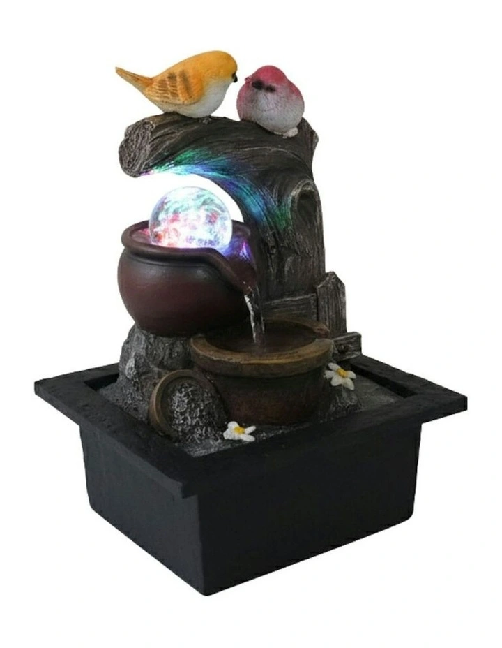 Garden Birds Fountain 23x20x28cm in Multi image 3