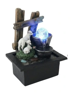 Picket Sheep Fountain 23x20x28cm in Multi