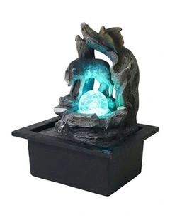 Alpha Wolf Fountain 23x20x28cm in Multi