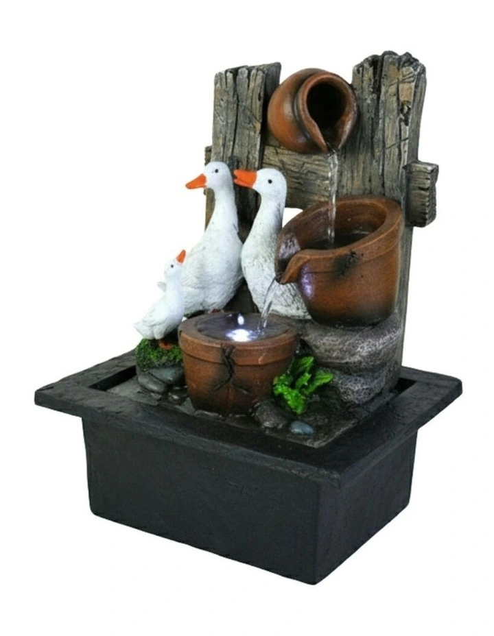 Pot Ducks Fountain 21x19x27cm in Multi image 1