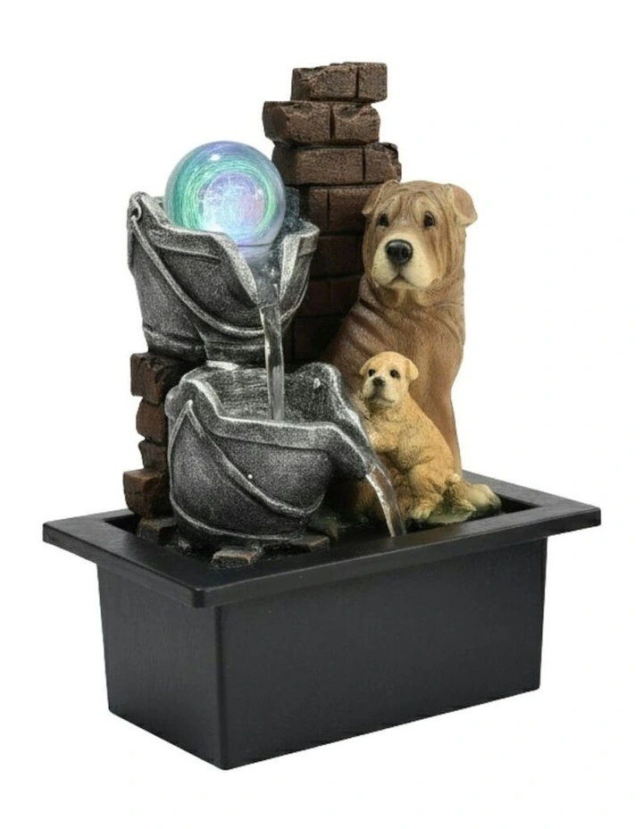 Puppy Pot Fountain 21x18x25cm in Multi image 1