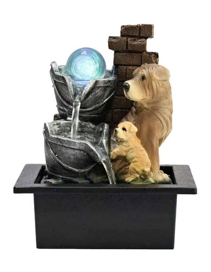 Puppy Pot Fountain 21x18x25cm in Multi image 2