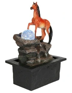 Boulder Horse Fountain 21x19x27cm in Multi