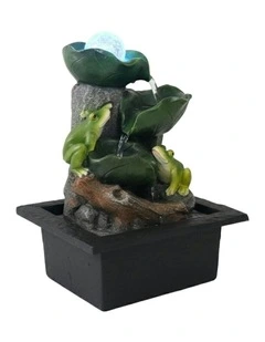 Leaf Frogs Fountain 23x20x28cm in Multi