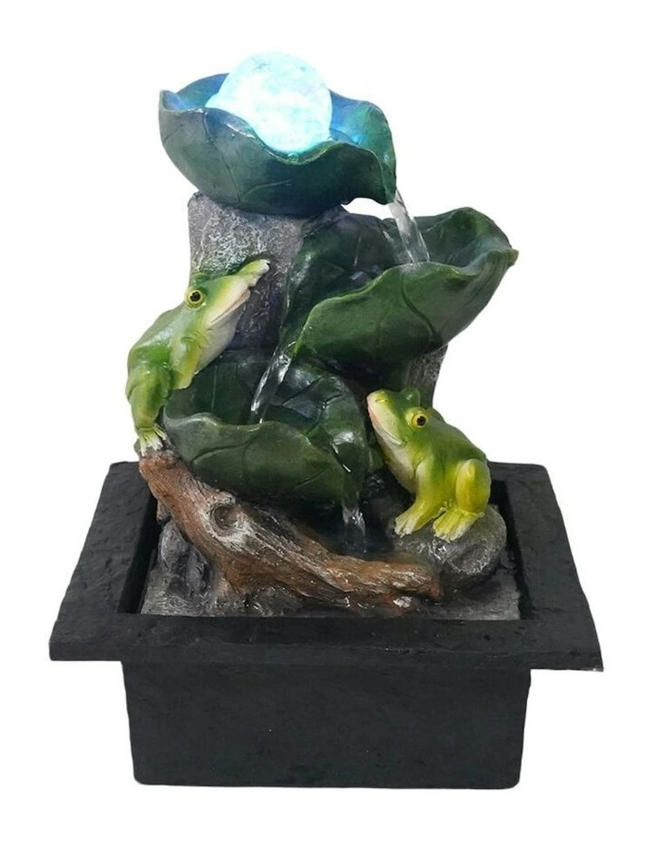 Leaf Frogs Fountain 23x20x28cm in Multi image 2