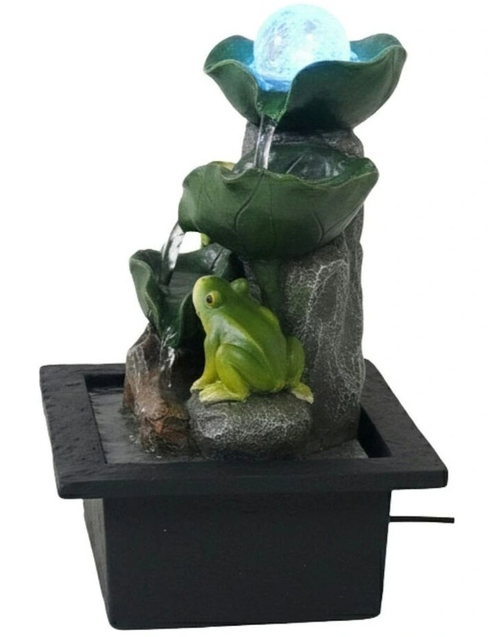 Leaf Frogs Fountain 23x20x28cm in Multi image 4