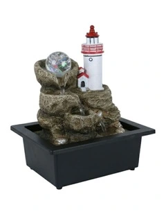 Lively Lighthouse Fountain 24x18x27cm in Multi