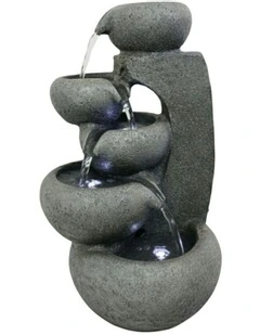 Bowls on Post Fountain 34x30x58cm in Grey