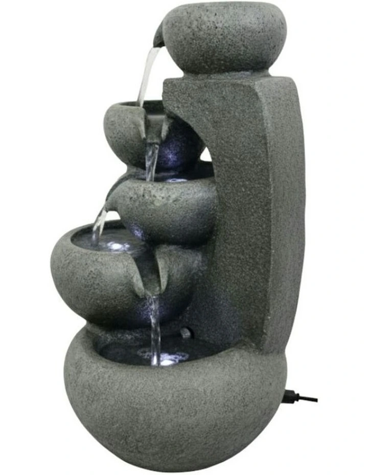 Bowls on Post Fountain 34x30x58cm in Grey image 3