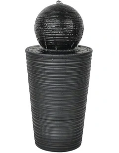 Ball on Pedestal Fountain 28x28x59cm in Black