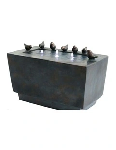 Bathing Birds Fountain 61x30x40cm in Grey