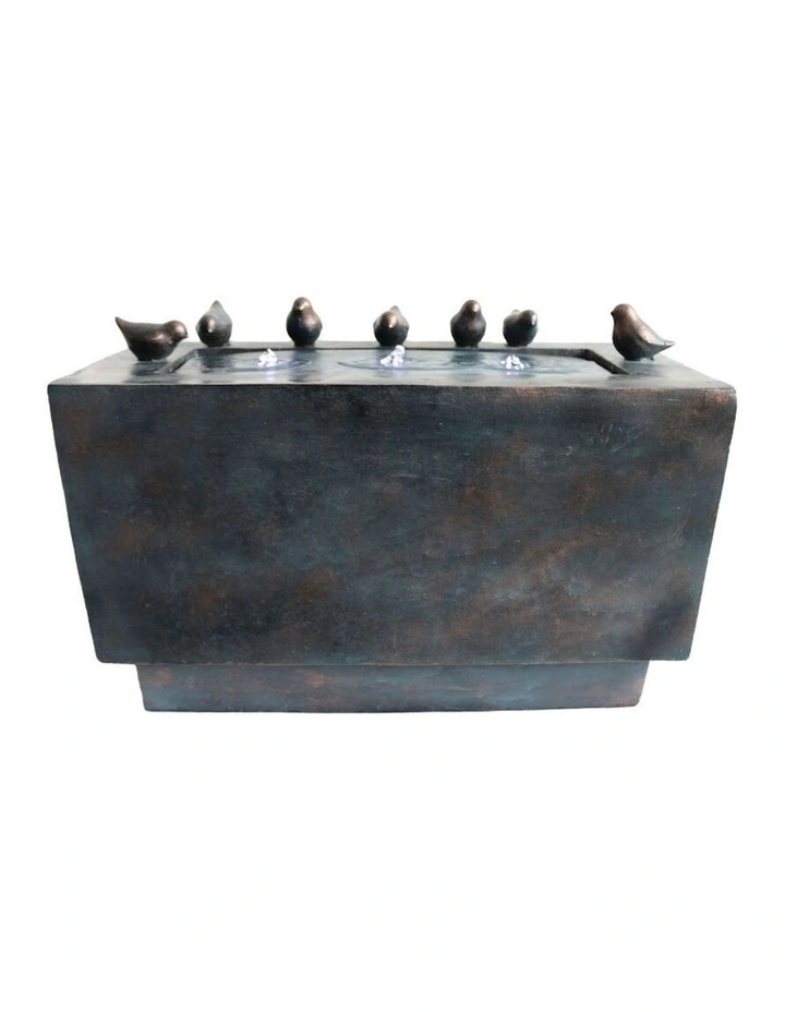 Bathing Birds Fountain 61x30x40cm in Grey image 2