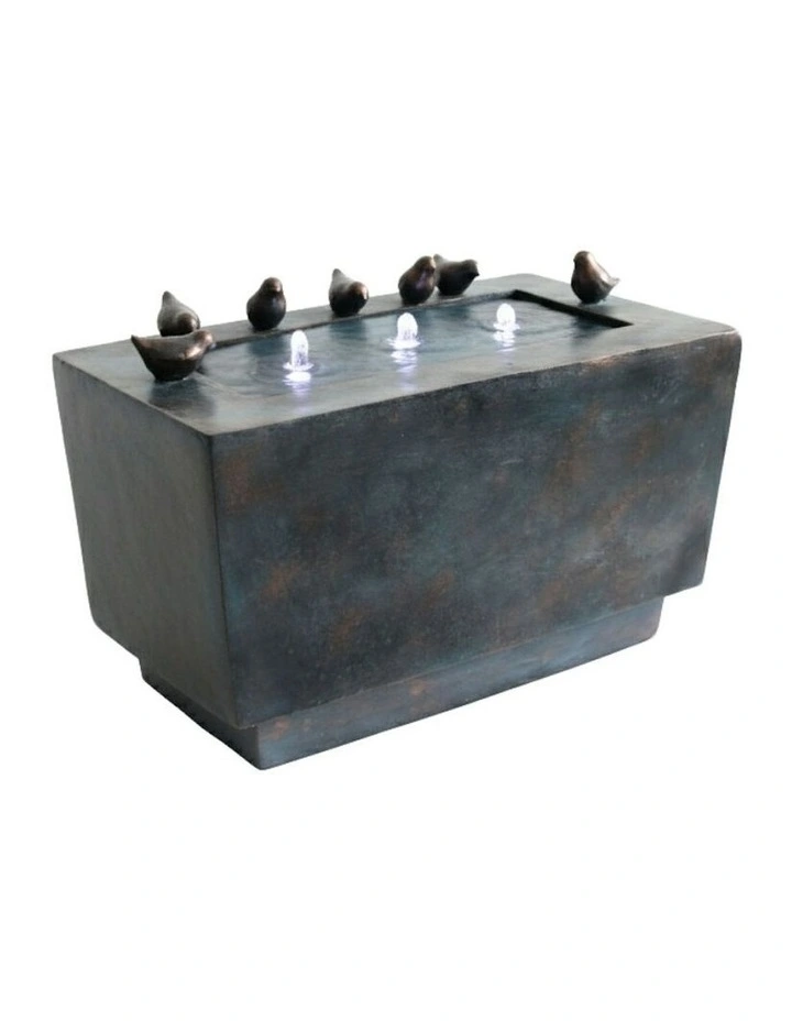 Bathing Birds Fountain 61x30x40cm in Grey image 3