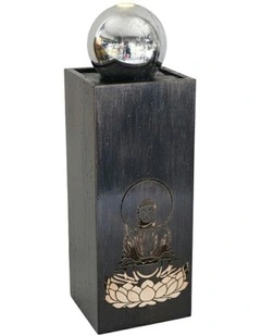 Water Buddha Shimmer Fountain 26x26x77cm in Multi
