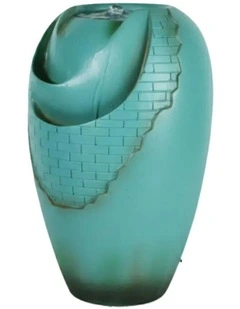 Glazed Jar Fountain 31x29x48cm in Green