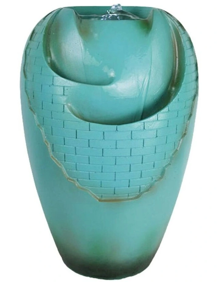 Glazed Jar Fountain 31x29x48cm in Green image 2