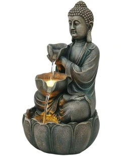 Grand Buddha Fountain 48.5x45x82cm in Grey
