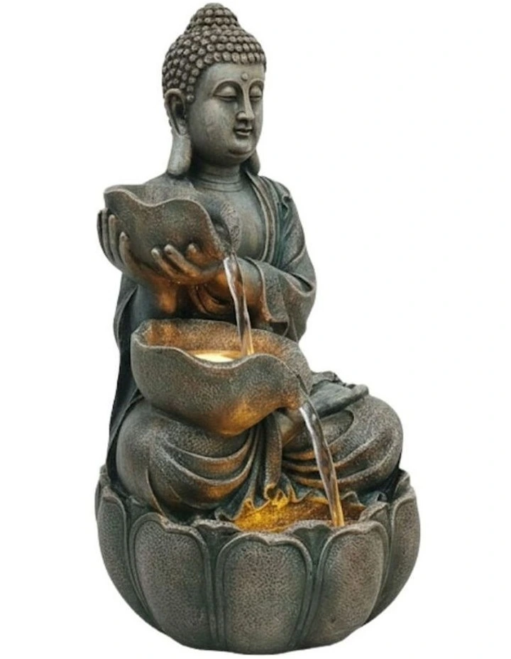 Grand Buddha Fountain 48.5x45x82cm in Grey image 3