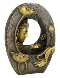 Raining Peaceful Buddha 35x17x49cm in Multi