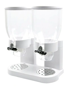 Double Cereal Dispenser in White