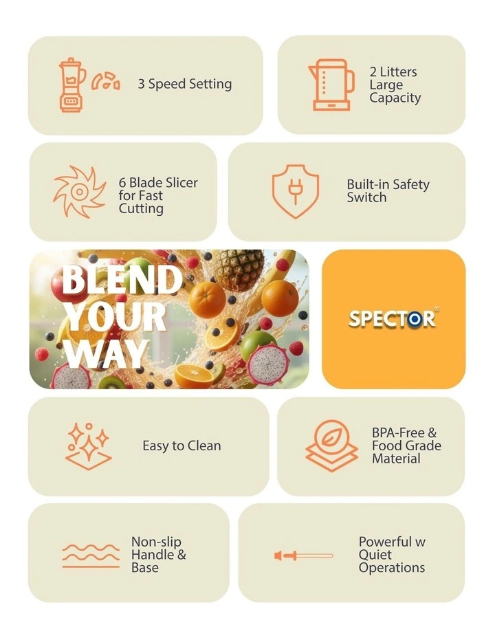 Commercial Blender 2L in Red image 4