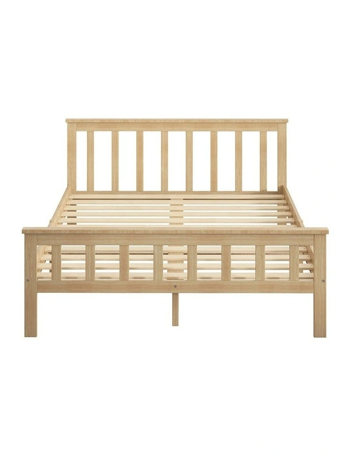 Levede Double Wooden Bed Frame In Natural 196cm x 144cm x 73cm image 2