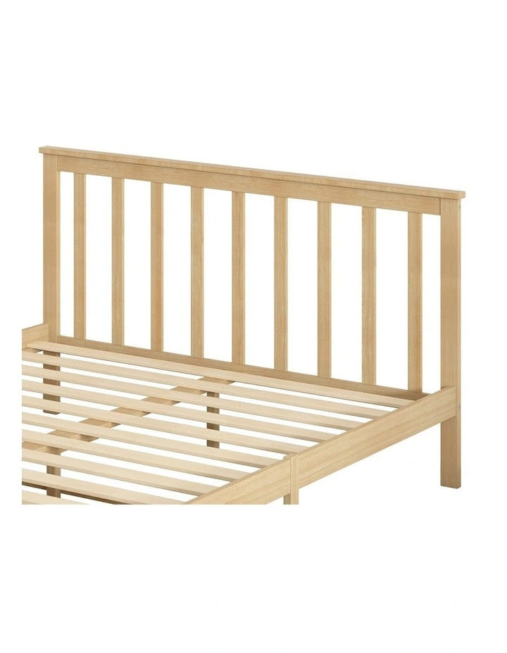 Levede Double Wooden Bed Frame In Natural 196cm x 144cm x 73cm image 5