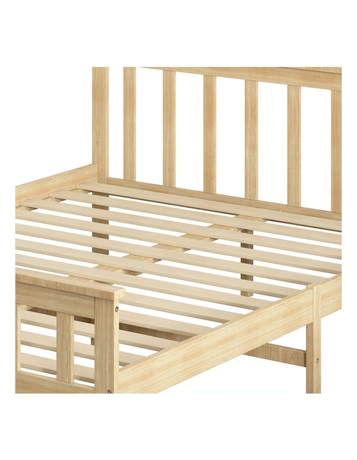 Levede Double Wooden Bed Frame In Natural 196cm x 144cm x 73cm image 6