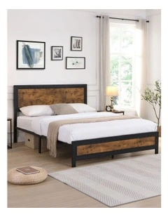 Double Metal Bed Frame in Brown