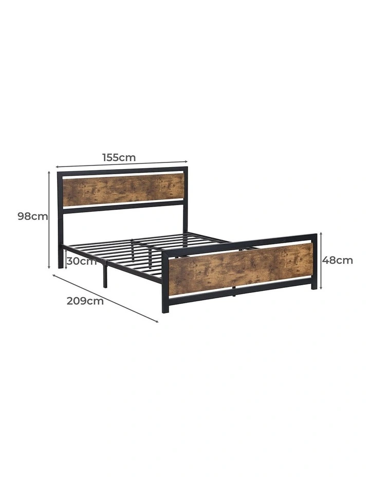 Queen Metal Bed Frame in Rustic Brown image 7