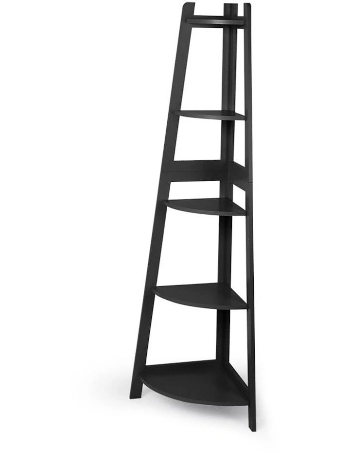 5 Tier Corner Shelf Rack in Black image 1