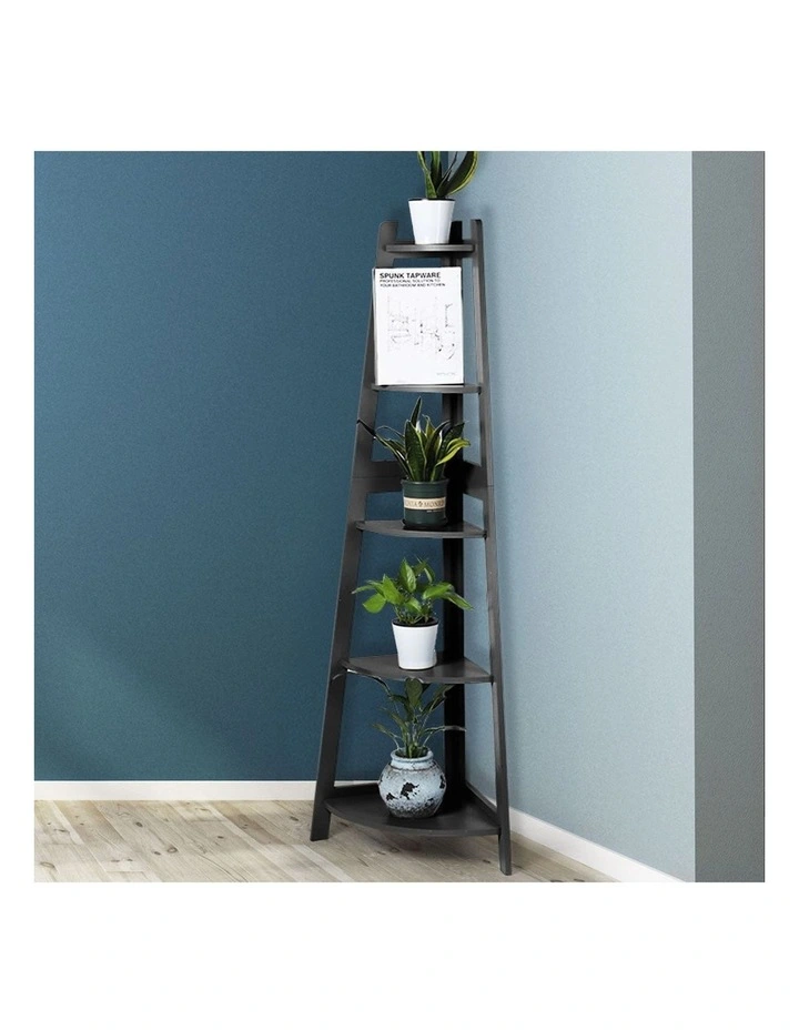 5 Tier Corner Shelf Rack in Black image 7