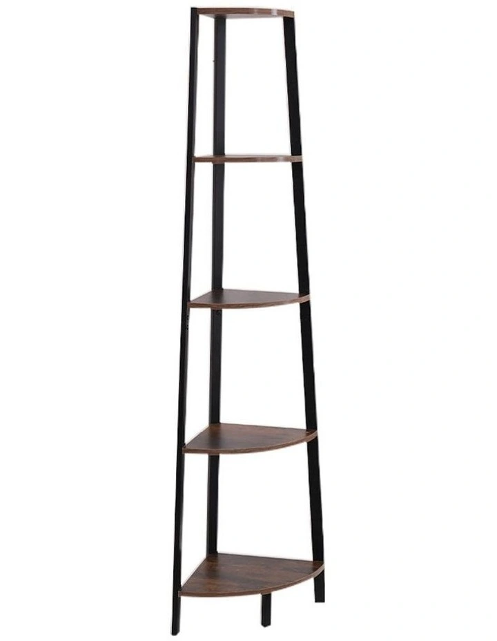 5 Tier Corner Shelf in Brown image 1