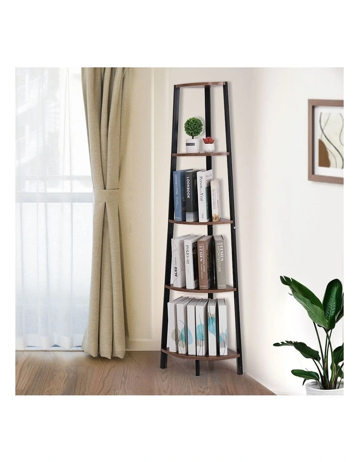 5 Tier Corner Shelf in Brown image 7