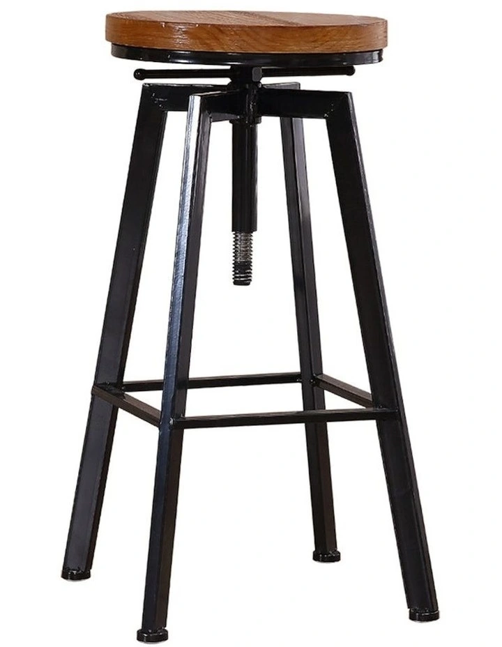 Industrial Kitchen Stool in Black/Brown image 1