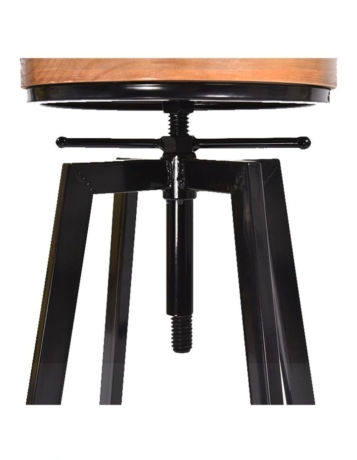 Industrial Kitchen Stool in Black/Brown image 5