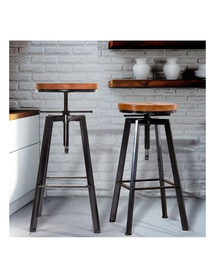 Industrial Kitchen Stool in Black/Brown image 7