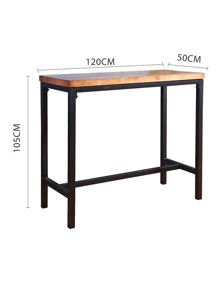 Wooden High Bar Table in Black/Brown image 3
