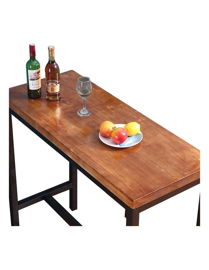 Wooden High Bar Table in Black/Brown image 5