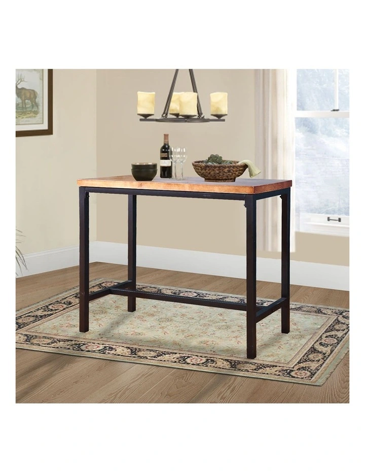 Wooden High Bar Table in Black/Brown image 7