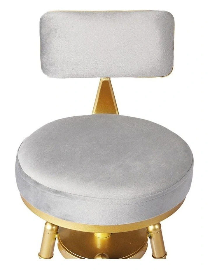Swivel Kitchen Bar Stools with Velvet Padded Seat Pack of 1 in Grey image 5