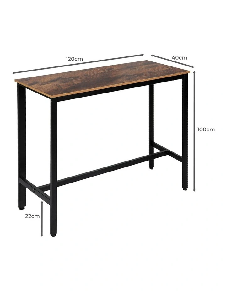 Industrial High Bar Table in Brown image 3