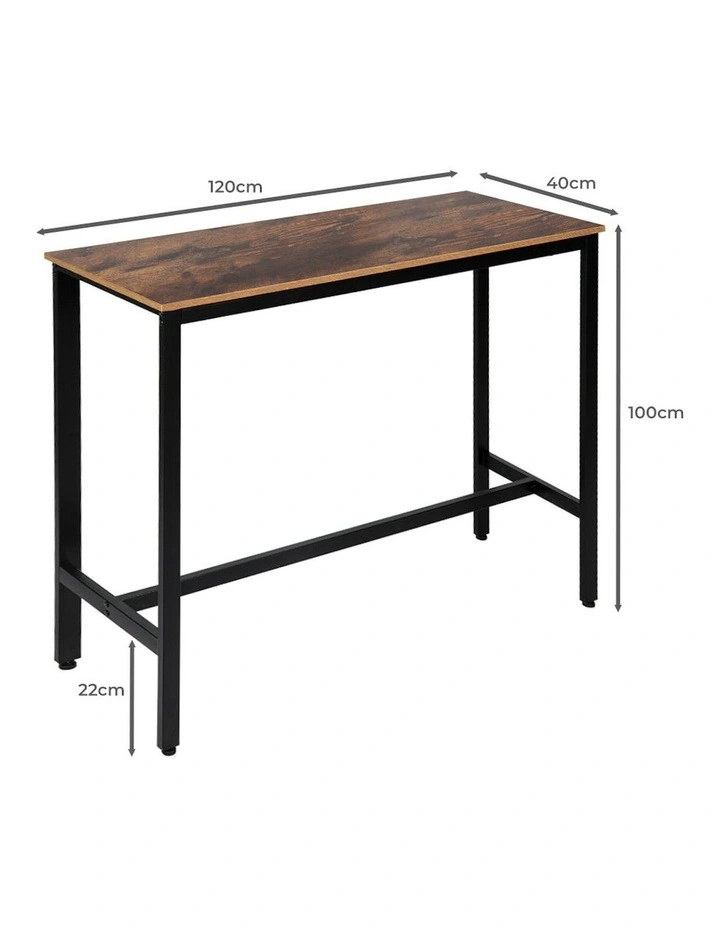 Industrial High Bar Table in Brown image 3