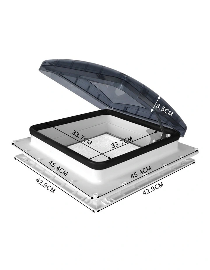 Caravan RV Roof Vent 400x400mm in White/Grey image 3