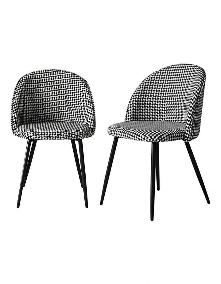 Upholstered Padded Seat x2 in Black/White image 1