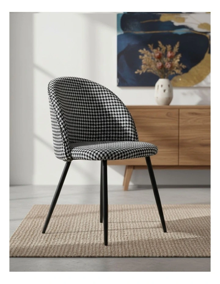 Upholstered Padded Seat x2 in Black/White image 2