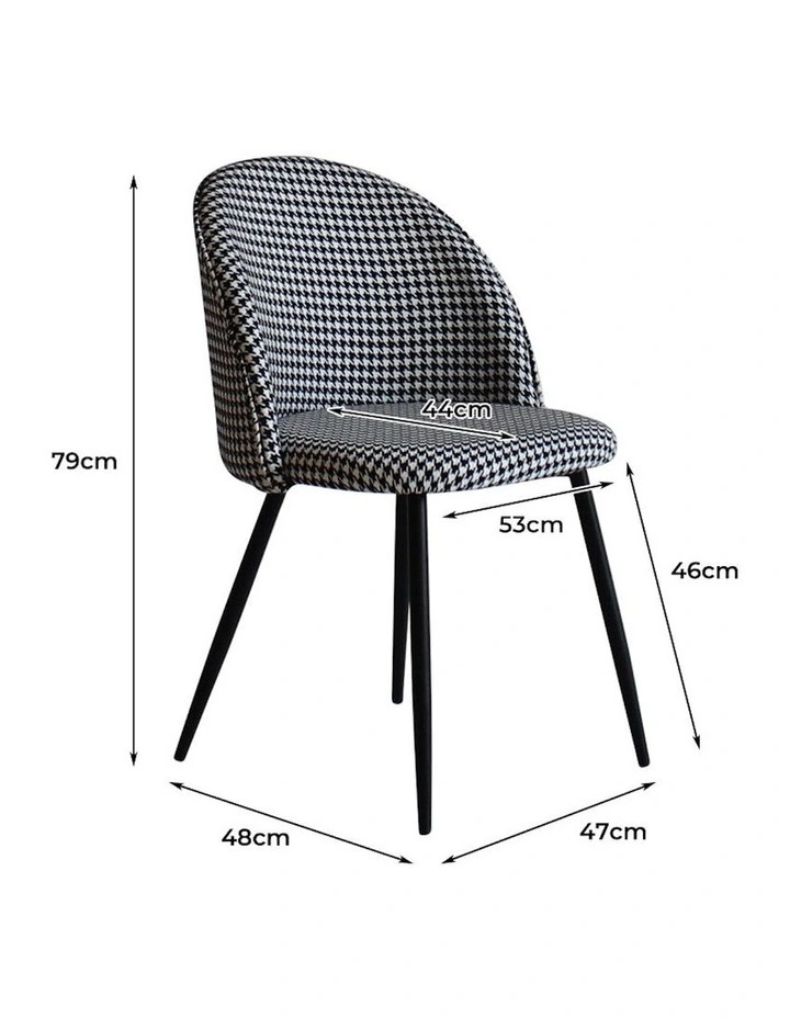 Upholstered Padded Seat x2 in Black/White image 5