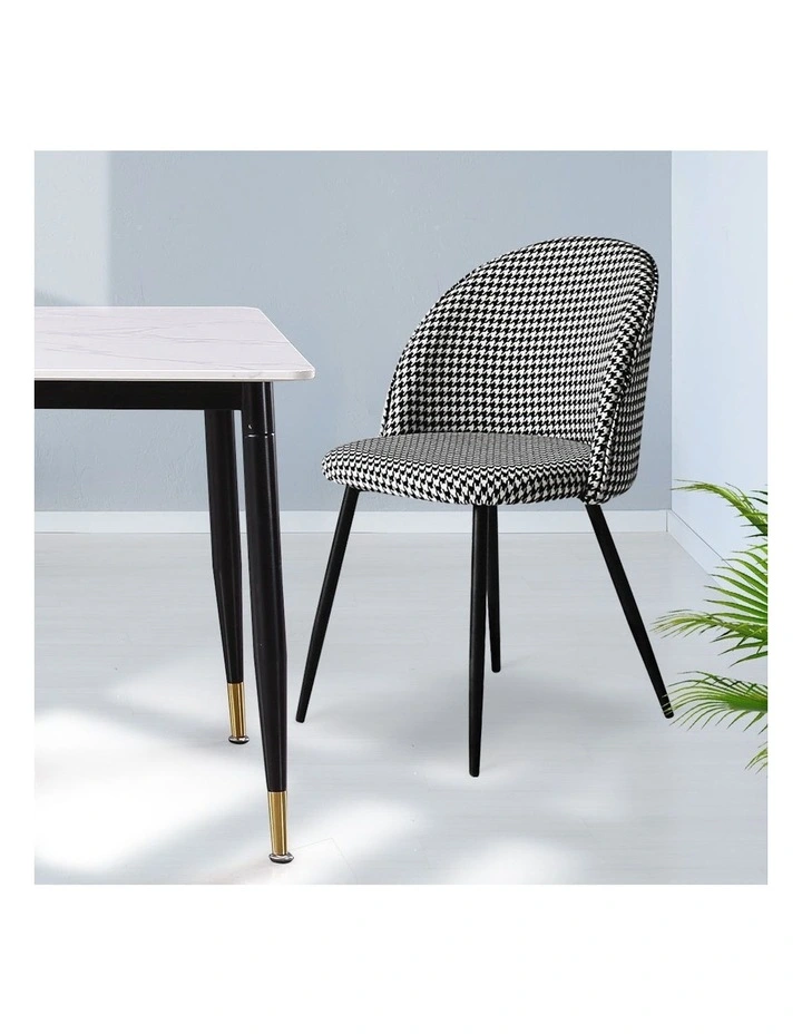 Upholstered Padded Seat x2 in Black/White image 7