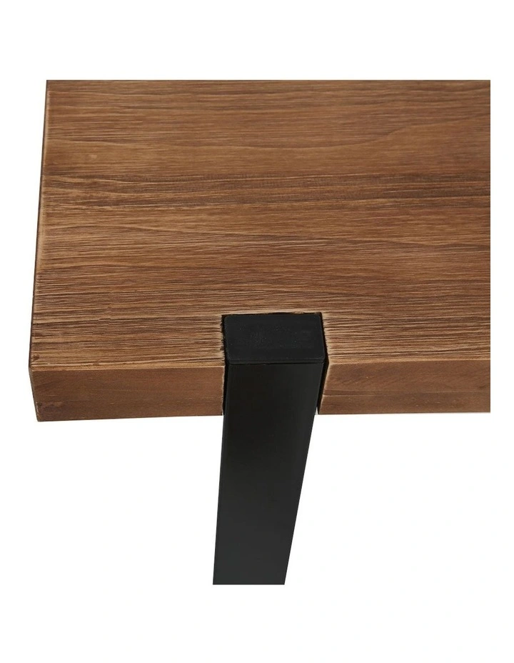 Industrial Wooden Dining Table 140cm in Dark Brown image 4